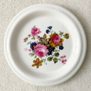 Vintage G.L.M. Staffordshire Fine Bone China Floral Trinket Dish Made in England